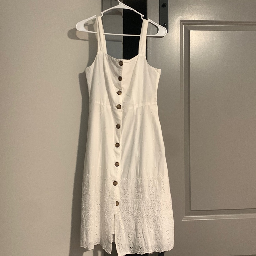 White midi dress